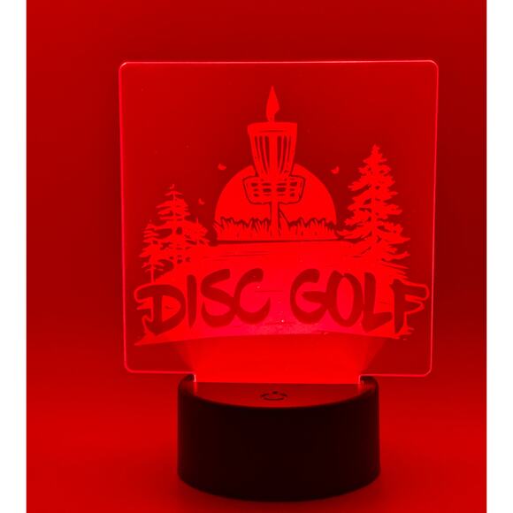 Disc Golf Laser Engraved LED light, Disc Golf Gift, Sport Gift, LED Night Light - Picture 8 of 16